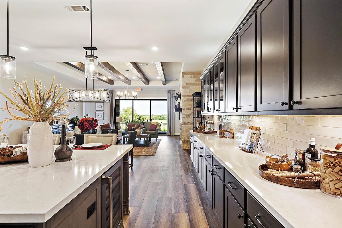Caldwell Homes Model Homes Kitchen Brown Wood Cabinets